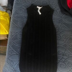 BCBGeneration Black Textured Midi Dress